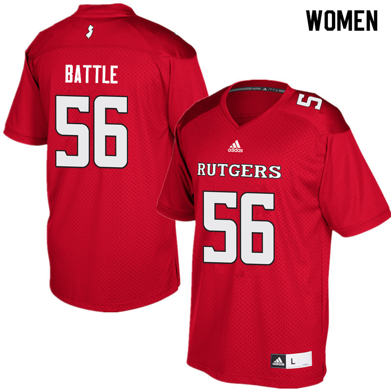 Women #56 Rashawn Battle Rutgers Scarlet Knights College Football Jerseys Sale-Red